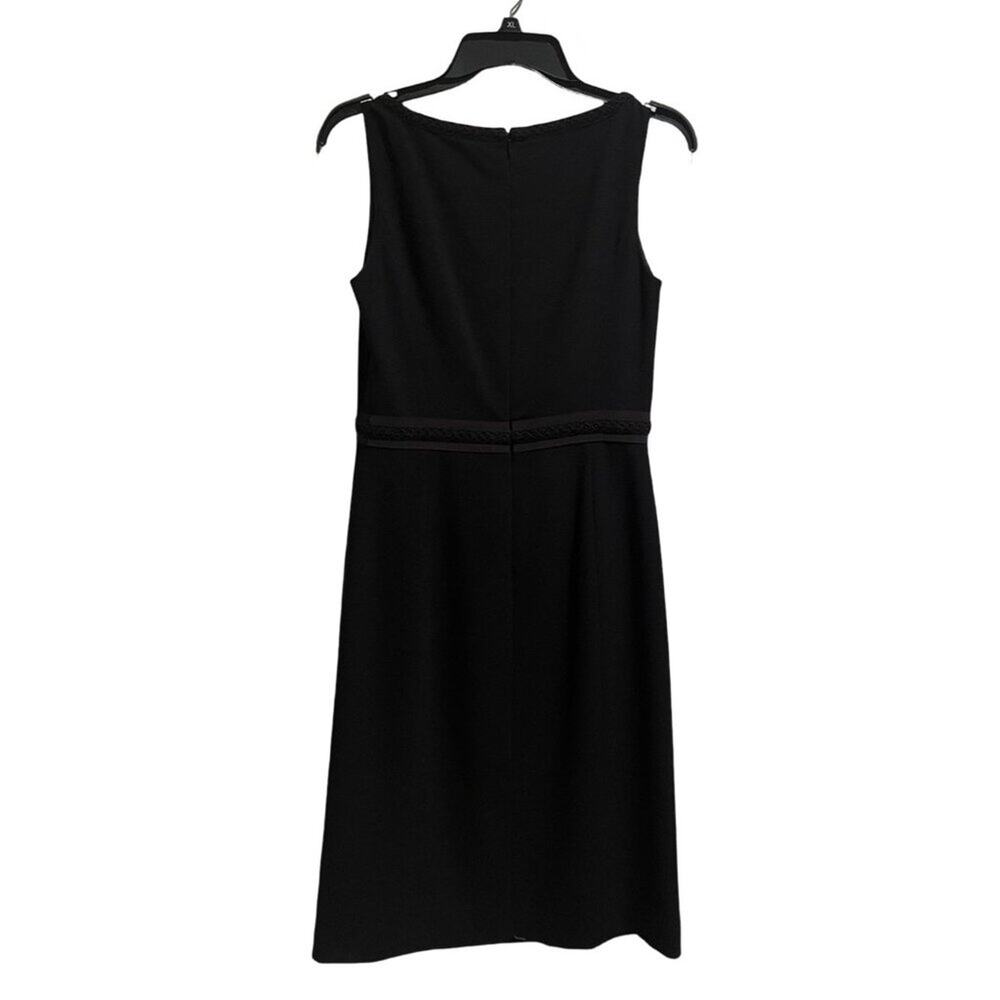 Ann Taylor Dress Womens Size 4 Black Sleeveless Ribbon Bow Tie Scoop Neckline - Picture 2 of 5